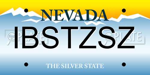 IBSTZSZ Nevada License Plate