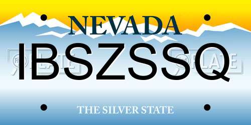 IBSZSSQ Nevada License Plate