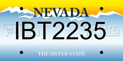 IBT2235 Nevada License Plate