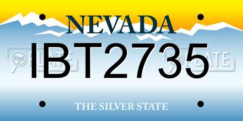 IBT2735 Nevada License Plate