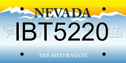 IBT5220 Nevada License Plate