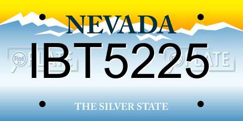 IBT5225 Nevada License Plate