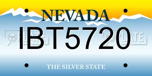 IBT5720 Nevada License Plate
