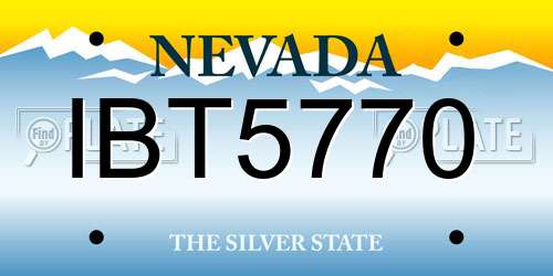 IBT5770 Nevada License Plate