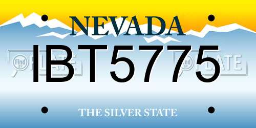 IBT5775 Nevada License Plate