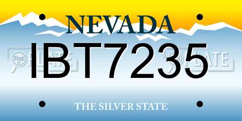 IBT7235 Nevada License Plate