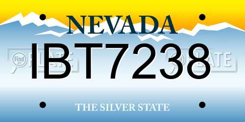 IBT7238 Nevada License Plate