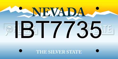 IBT7735 Nevada License Plate