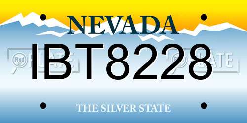 IBT8228 Nevada License Plate