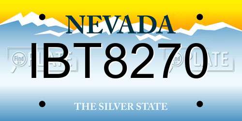 IBT8270 Nevada License Plate