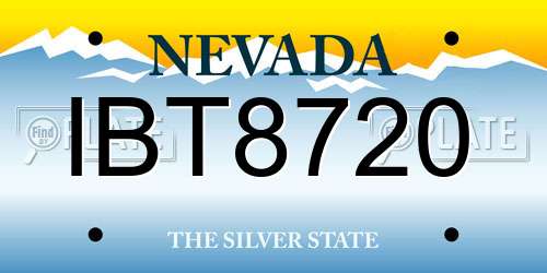 IBT8720 Nevada License Plate