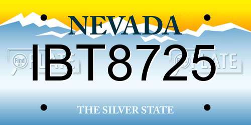 IBT8725 Nevada License Plate