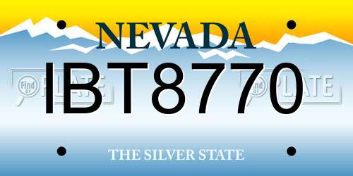 IBT8770 Nevada License Plate