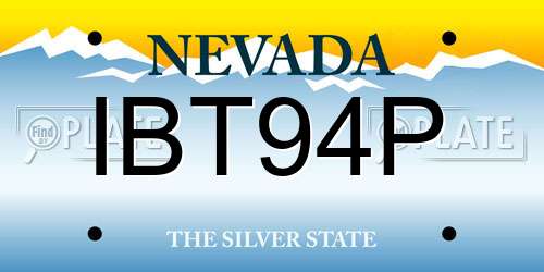 IBT94P Nevada License Plate