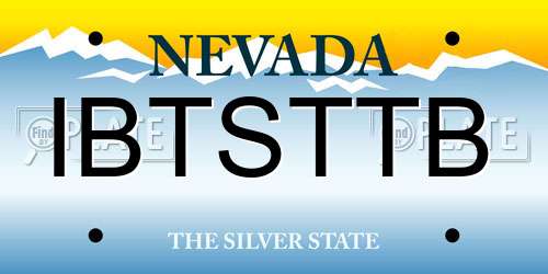 IBTSTTB Nevada License Plate