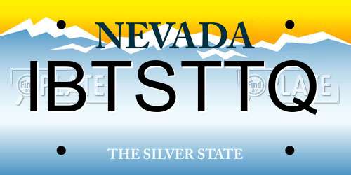 IBTSTTQ Nevada License Plate