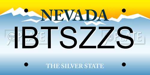 IBTSZZS Nevada License Plate