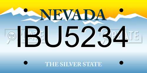 IBU5234 Nevada License Plate