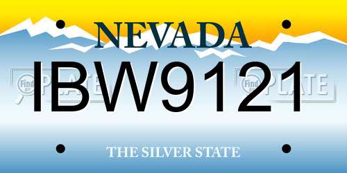 IBW9121 Nevada License Plate