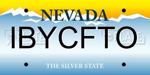 IBYCFTO Nevada License Plate