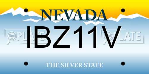IBZ11V Nevada License Plate