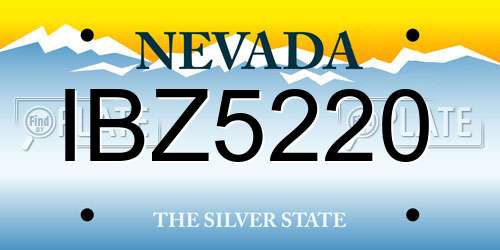IBZ5220 Nevada License Plate