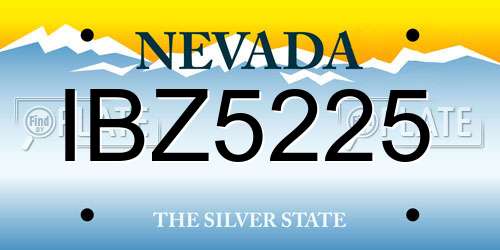 IBZ5225 Nevada License Plate