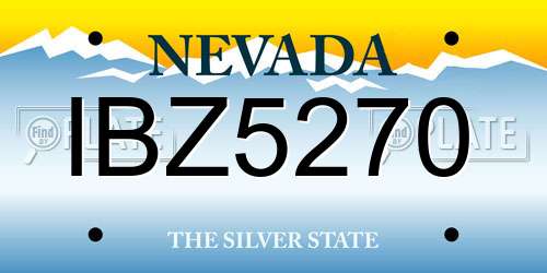 IBZ5270 Nevada License Plate
