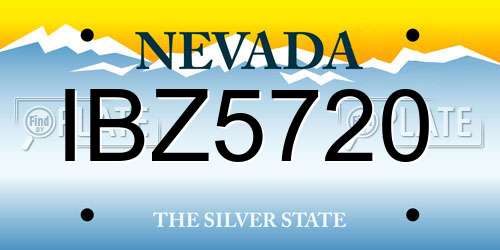 IBZ5720 Nevada License Plate