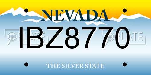 IBZ8770 Nevada License Plate