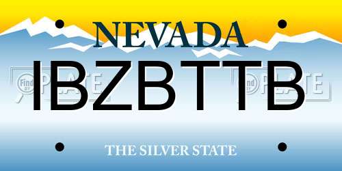 IBZBTTB Nevada License Plate