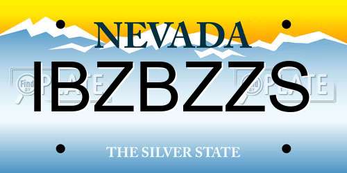 IBZBZZS Nevada License Plate