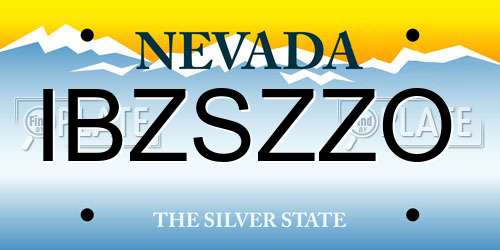 IBZSZZO Nevada License Plate