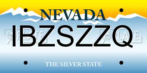 IBZSZZQ Nevada License Plate