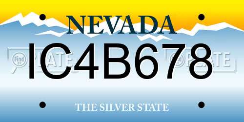 IC4B678 Nevada License Plate