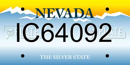 IC64092 Nevada License Plate
