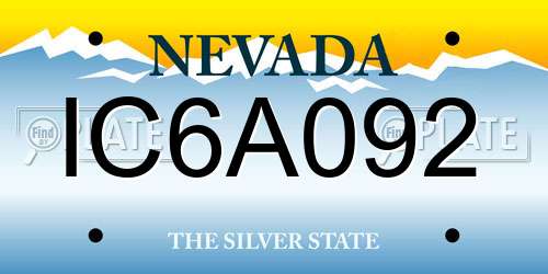 IC6A092 Nevada License Plate