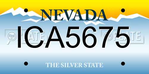 ICA5675 Nevada License Plate