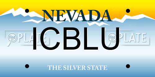 ICBLU Nevada License Plate