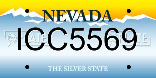 ICC5569 Nevada License Plate