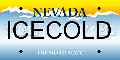 ICECOLD Nevada License Plate