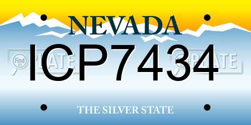 ICP7434 Nevada License Plate