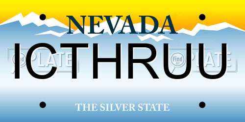 ICTHRUU Nevada License Plate