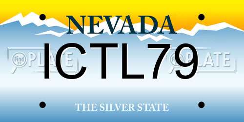 ICTL79 Nevada License Plate