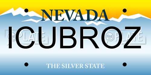 ICUBROZ Nevada License Plate