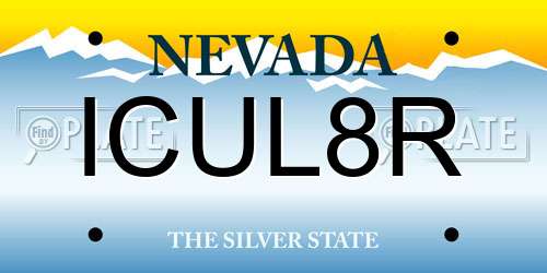 ICUL8R Nevada License Plate