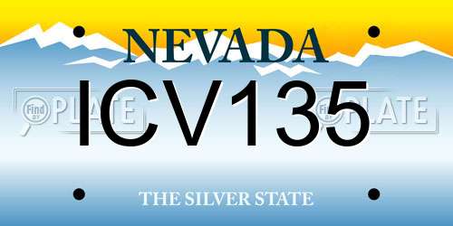 ICV135 Nevada License Plate