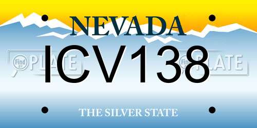 ICV138 Nevada License Plate
