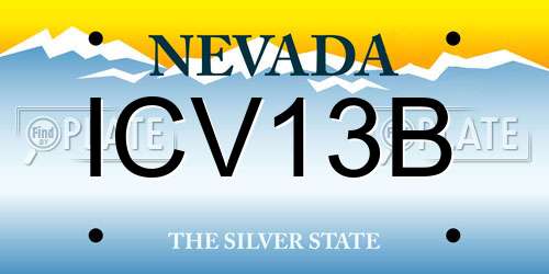 ICV13B Nevada License Plate