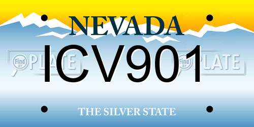ICV901 Nevada License Plate